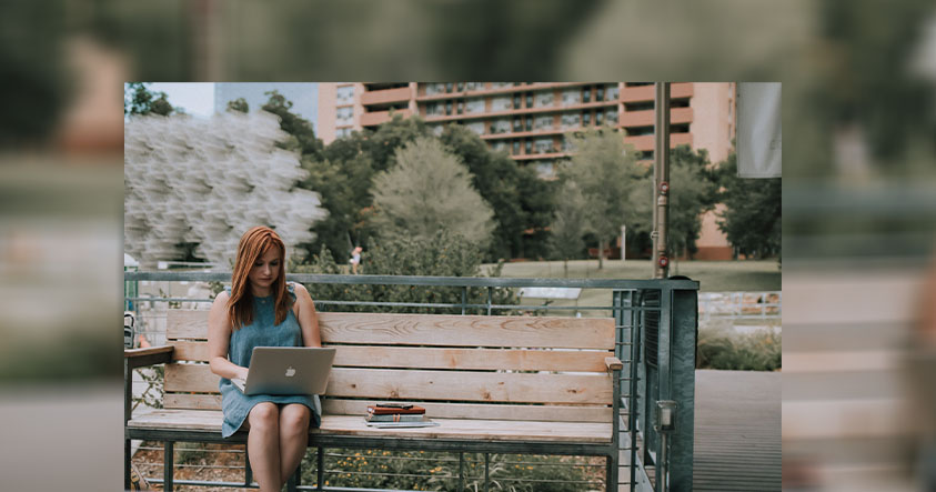 Girl on bench